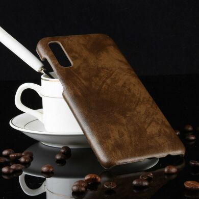 Защитный чехол Deexe Leather Back Cover для Samsung Galaxy A70 (A705) - Coffee