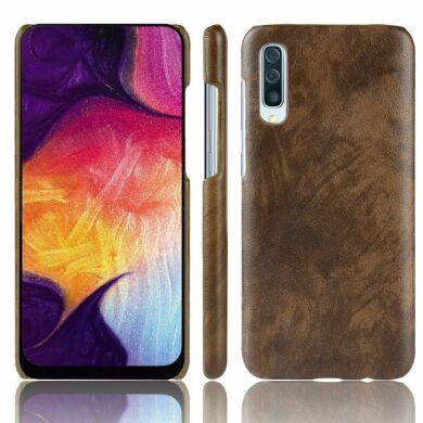 Защитный чехол Deexe Leather Back Cover для Samsung Galaxy A70 (A705) - Coffee
