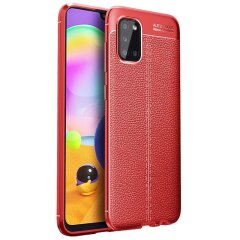 Защитный чехол Deexe Leather Cover для Samsung Galaxy A02s (A025) - Red