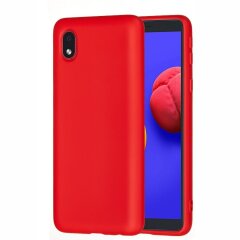 Захисний чохол Deexe Silicone Case для Samsung Galaxy A01 Core (A013) - Red