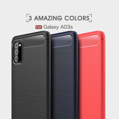 Захисний чохол UniCase Carbon для Samsung Galaxy A03s (A037) - Red