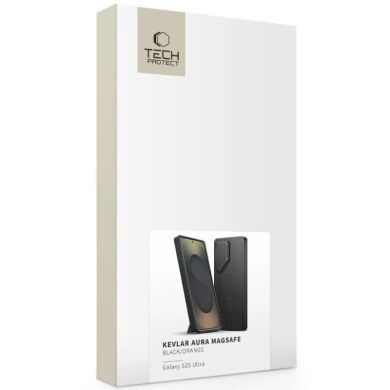 Захисний чохол Tech-Protect Kevlar Aura MagSafe для Samsung Galaxy S25 Ultra (S938) - Black / Orange