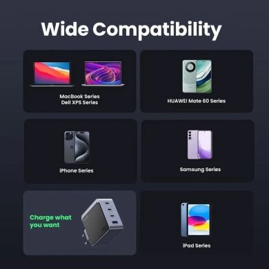 Сетевое зарядное устройство UGREEN X565 Nexode Air GaN 100W 3Type-C + USB (35043) - Space Gray