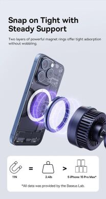 Автомобильный держатель с беспроводной зарядкой Baseus MagPro Qi2 (15W) C40164100121-01 - Black