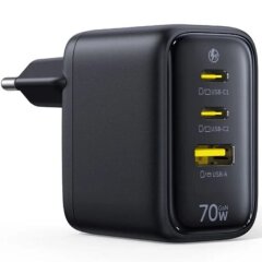 Мережевий зарядний пристрій Baseus EnerFill FE22 70W (2Type-C + USB) E0123500 - Black