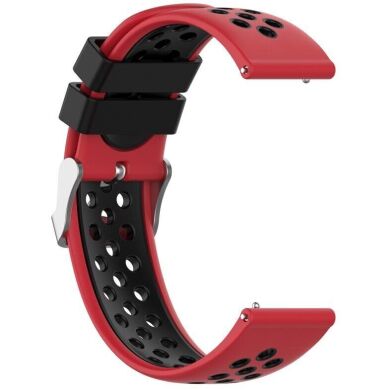 Ремінець Deexe Dot Color для годинників з шириною кріплення 18 мм - Red / Black