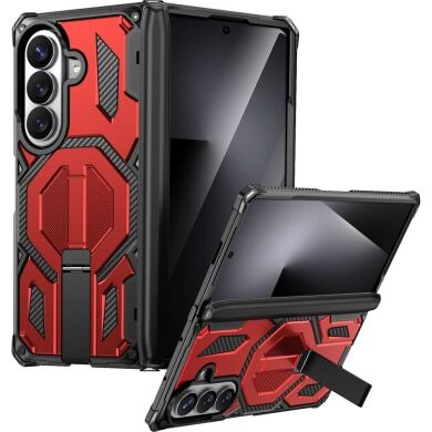 Защитный чехол Deexe Tank Stand для Samsung Galaxy Fold 8 Ultra / Fold 7 - Red