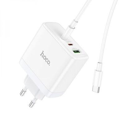 Сетевое зарядное устройство Hoco N30 Glory PD65W + кабель Type-C to Type-C - White