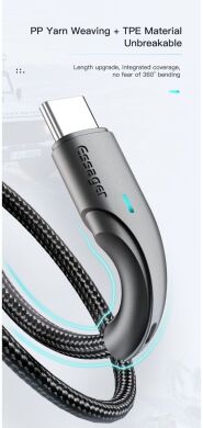 Кабель ESSAGER Rousseau USB to Type-C (3A, 1m) EXCT-LS01 - Black