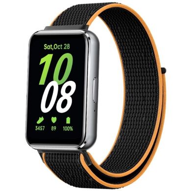 Ремінець Deexe Nylon Loop для Samsung Galaxy Fit 3 - Black / Orange