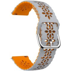 Ремінець Deexe Hollow Blossom для годинників з шириною кріплення 20 мм - Light Grey / Orange