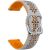 Ремінець Deexe Hollow Blossom для годинників з шириною кріплення 20 мм - Light Grey / Orange