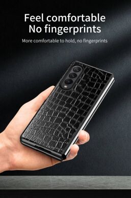 Захисний чохол Deexe Crocodile Cover для Samsung Galaxy Fold 4 - Sapphire