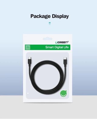 Кабель UGREEN US286 Type-C to Type-C 60W (3A, 1m) 50997 - Black