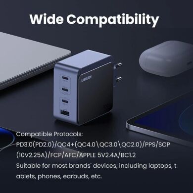 Сетевое зарядное устройство UGREEN X565 Nexode Air GaN 100W 3Type-C + USB (35043) - Space Gray