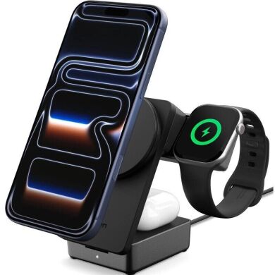Беспроводное зарядное устройство Spigen Foldable Wireless Charger Stand (Mag Fit) 25W QI2.2 (ACH10398) - Black