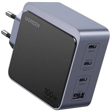 Сетевое зарядное устройство UGREEN X565 Nexode Air GaN 100W 3Type-C + USB (35043) - Space Gray