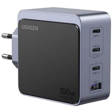 Сетевое зарядное устройство UGREEN X565 Nexode Air GaN 100W 3Type-C + USB (35043) - Space Gray