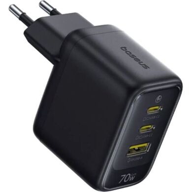 Мережевий зарядний пристрій Baseus EnerFill FE22 70W (2Type-C + USB) E0123500 - Black
