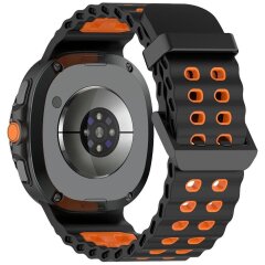 Ремешок Deexe Ocean Strap для Samsung Galaxy Watch 8 (40/44mm) / 8 Classic - Black / Orange