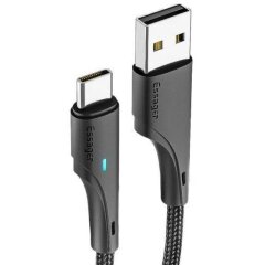 Кабель ESSAGER Rousseau USB to Type-C (3A, 1m) EXCT-LS01 - Black