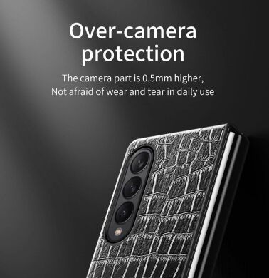 Защитный чехол Deexe Crocodile Cover для Samsung Galaxy Fold 4 - Green