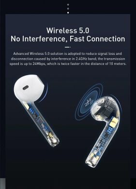 Бездротові навушники Baseus Encok True Wireless Earphones W04 (NGW04-02) - White