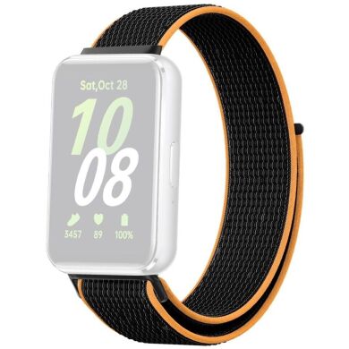 Ремінець Deexe Nylon Loop для Samsung Galaxy Fit 3 - Black / Orange