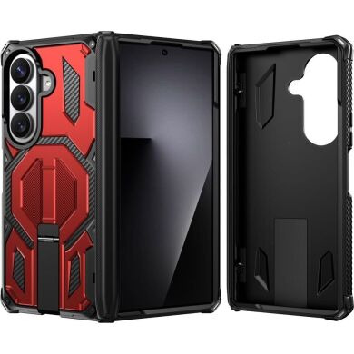 Защитный чехол Deexe Tank Stand для Samsung Galaxy Fold 8 Ultra / Fold 7 - Red