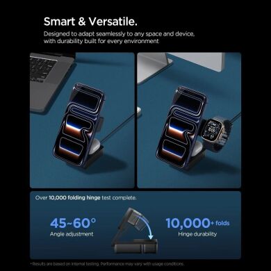 Беспроводное зарядное устройство Spigen Foldable Wireless Charger Stand (Mag Fit) 25W QI2.2 (ACH10398) - Black