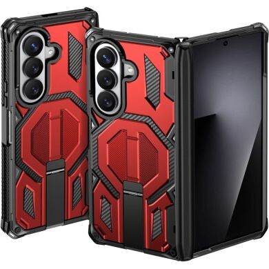 Защитный чехол Deexe Tank Stand для Samsung Galaxy Fold 8 Ultra / Fold 7 - Red