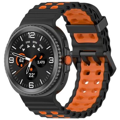 Ремешок Deexe Ocean Strap для Samsung Galaxy Watch 8 (40/44mm) / 8 Classic - Black / Orange