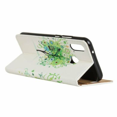 Чехол Deexe Life Style Wallet для Samsung Galaxy M20 (M205) - Green Tree with Flowers
