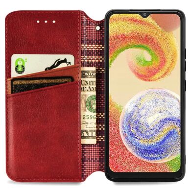 Чехол Deexe Rhombus Wallet для Samsung Galaxy A04 (A045) - Red