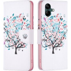Чехол-книжка Deexe Color Wallet для Samsung Galaxy A05 (A055) - Flower Tree