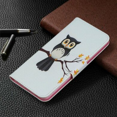 Чехол-книжка Deexe Color Wallet для Samsung Galaxy A20s (A207) - Owl on the Branch