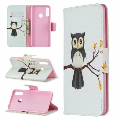 Чехол-книжка Deexe Color Wallet для Samsung Galaxy A20s (A207) - Owl on the Branch