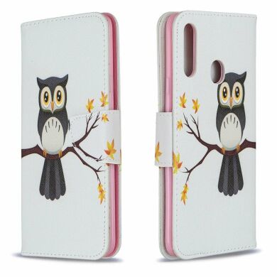 Чехол-книжка Deexe Color Wallet для Samsung Galaxy A20s (A207) - Owl on the Branch