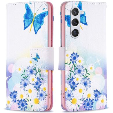 Чехол-книжка Deexe Color Wallet для Samsung Galaxy S24 (S921) / Galaxy S25 (S931) - Butterfly and Flowers