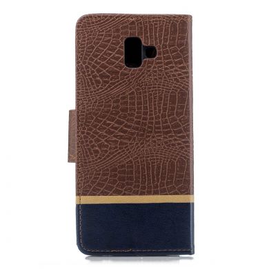Чехол UniCase Croco Wallet для Samsung Galaxy J6+ (J610) - Coffee