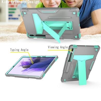 Чехол UniCase Hybrid Stand для Samsung Galaxy Tab S7 FE (T730/T736) - Grey / Mint Green