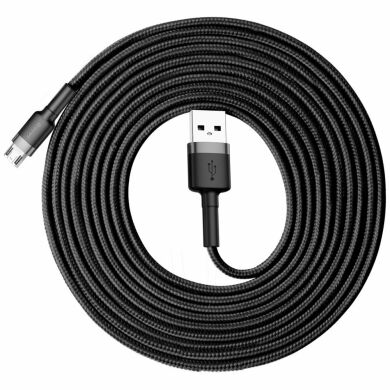 Дата-кабель BASEUS KLF Series microUSB (3m, 2A) - Black