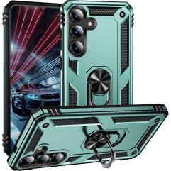 Протиударний чохол з підставкою Deexe Armor Case для Samsung Galaxy S26 FE - Blackish Green