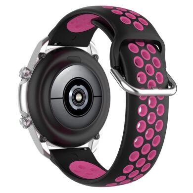 Ремінець Deexe Dual Color для Samsung Galaxy Watch 3 (45mm) - Black / Rose