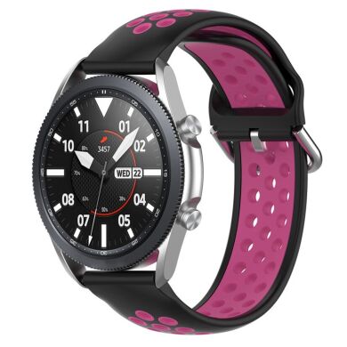 Ремінець Deexe Dual Color для Samsung Galaxy Watch 3 (45mm) - Black / Rose