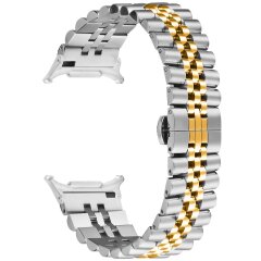 Ремешок Deexe Stainless Steel QuickFit для Samsung Galaxy Watch 8 (40/44mm) / 8 Classic / Ultra (2025) - Silver / Gold