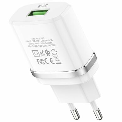 Сетевое зарядное устройство Hoco C12Q Smart QC3.0 (3A) - White