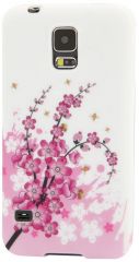 Силиконовая накладка Deexe Flower Pattern для Samsung S5 mini (G800) - Pink Flower