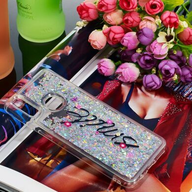 Силиконовая (TPU) накладка Deexe Fashion Glitter для Samsung Galaxy A10s (A107) - Silver/Smile