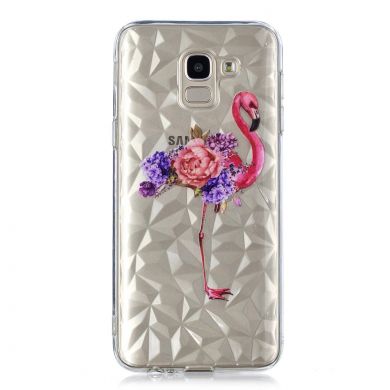 Силиконовый чехол UniCase 3D Diamond Pattern для Samsung Galaxy J6 2018 (J600) - Flowered Flamingo